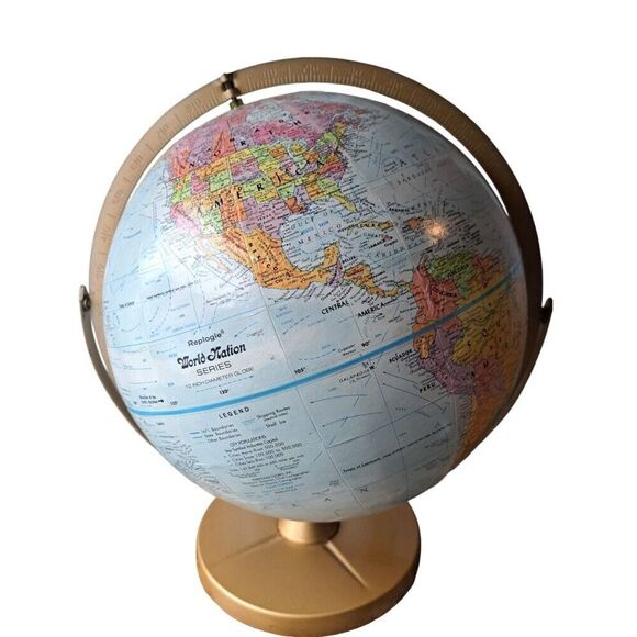 VINTAGE GLOBE  REPLOGLE WORLD NATION SERIES textured, - Picture 2 of 7
